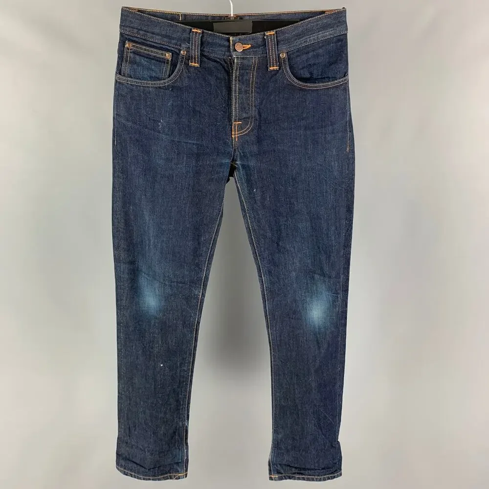 NUDIE JEANS Size 32 Blue Cotton Skinny Jeans